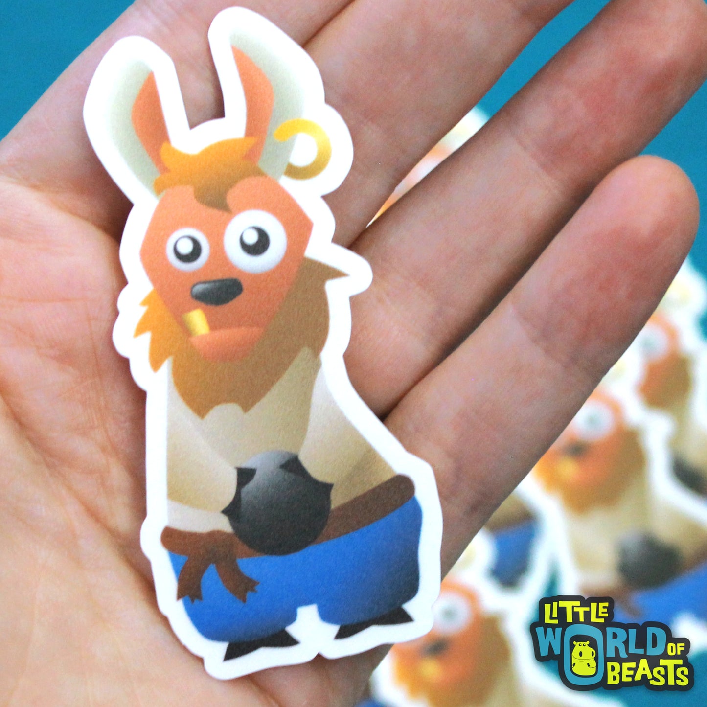 Pirate Llama with Cannon Vinyl Sticker