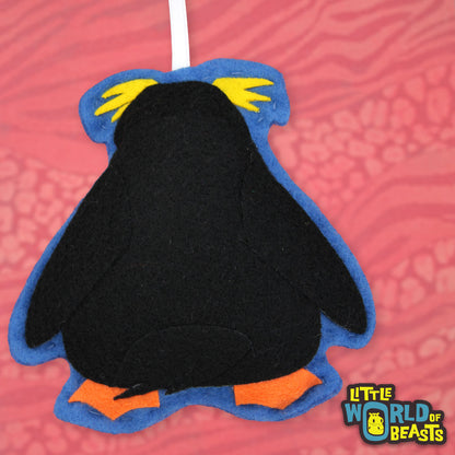 Macaroni Penguin - Felt Ornament 