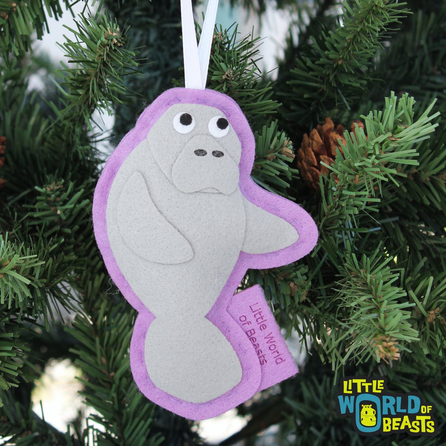 Personalized Mantee Christmas Ornament- Little World of Beasts