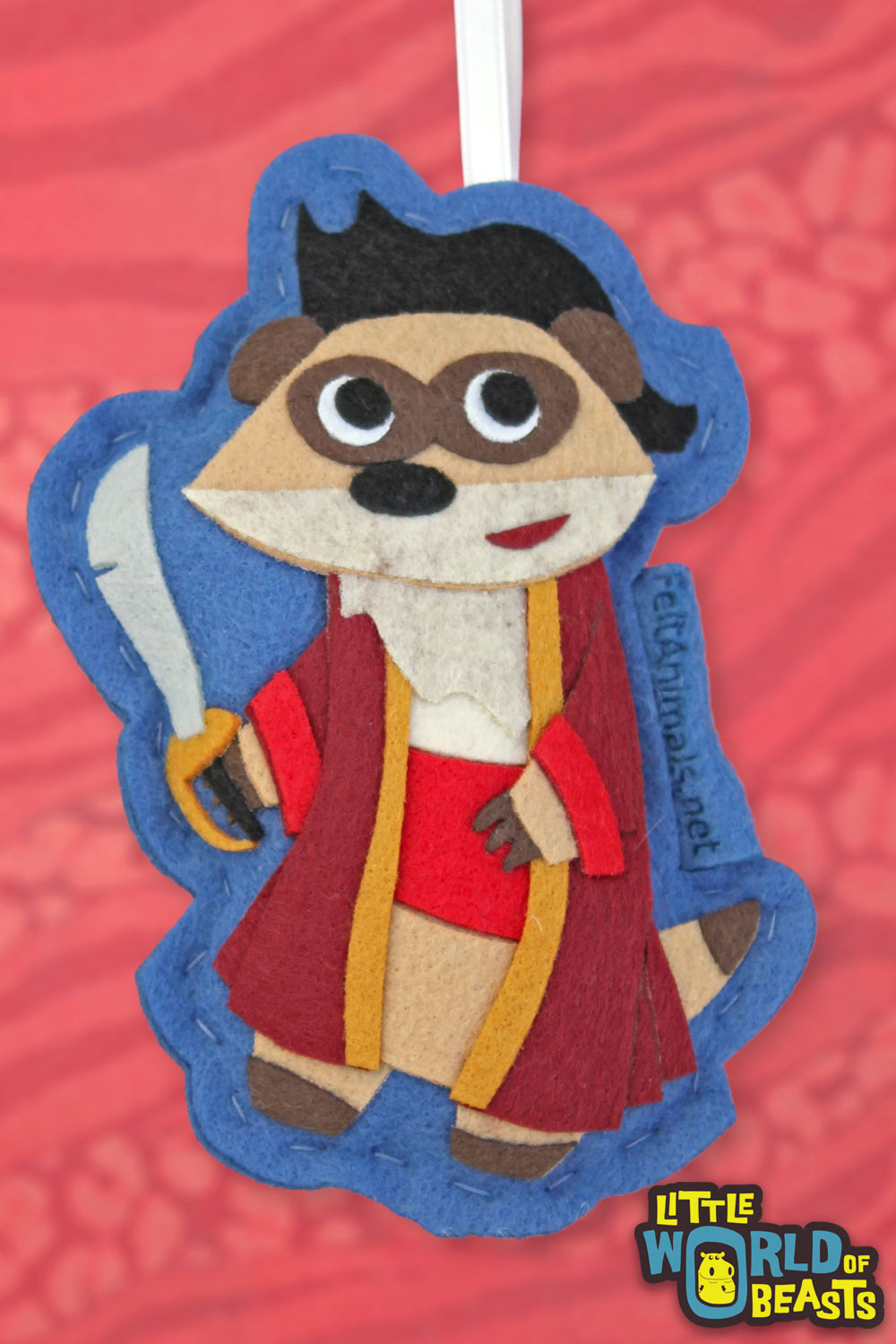 Pirate Captain Meerkat - Felt Christmas Ornament 