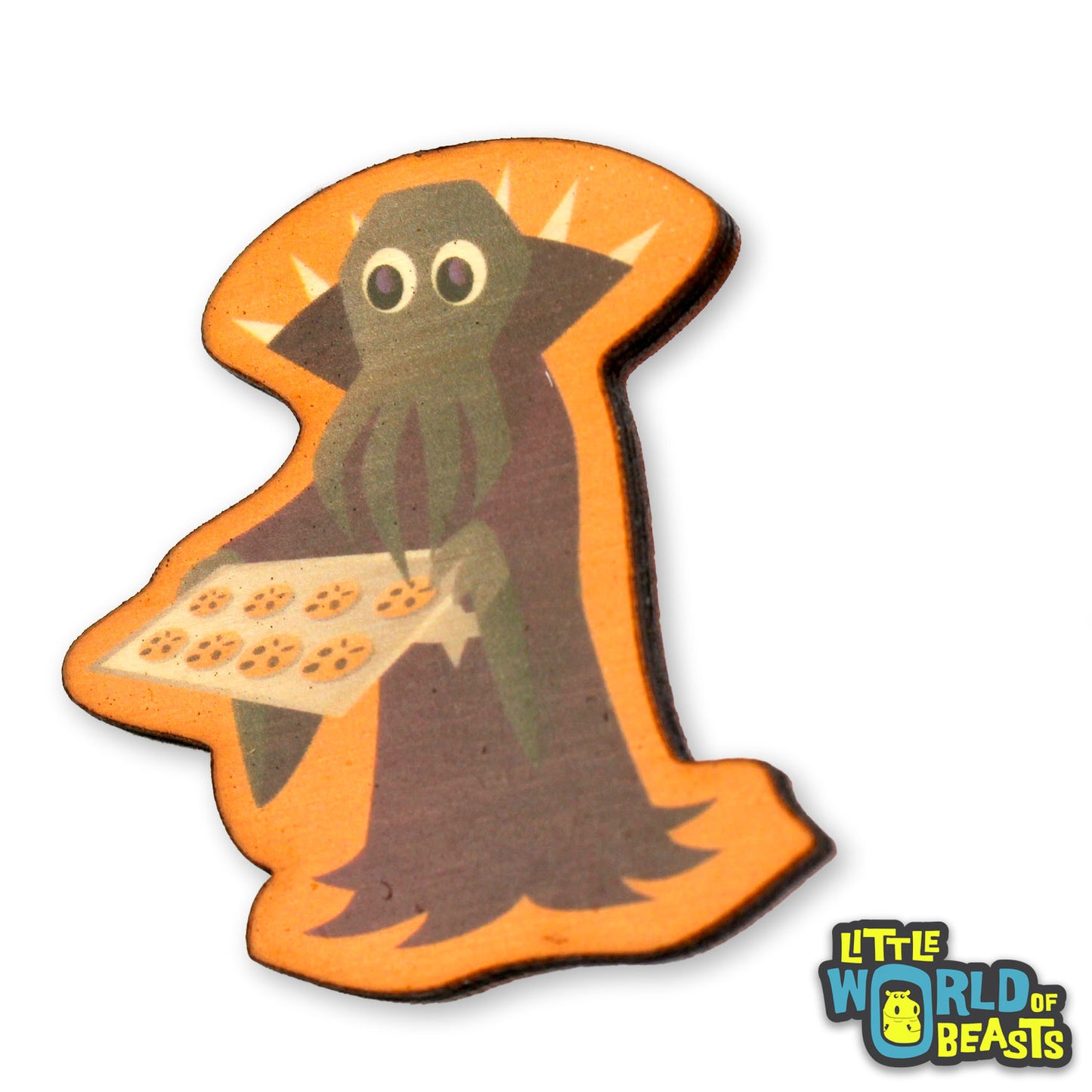 Mindflayer Bakes Cookies - Mundane Monster  Laser Cut Wooden Pin