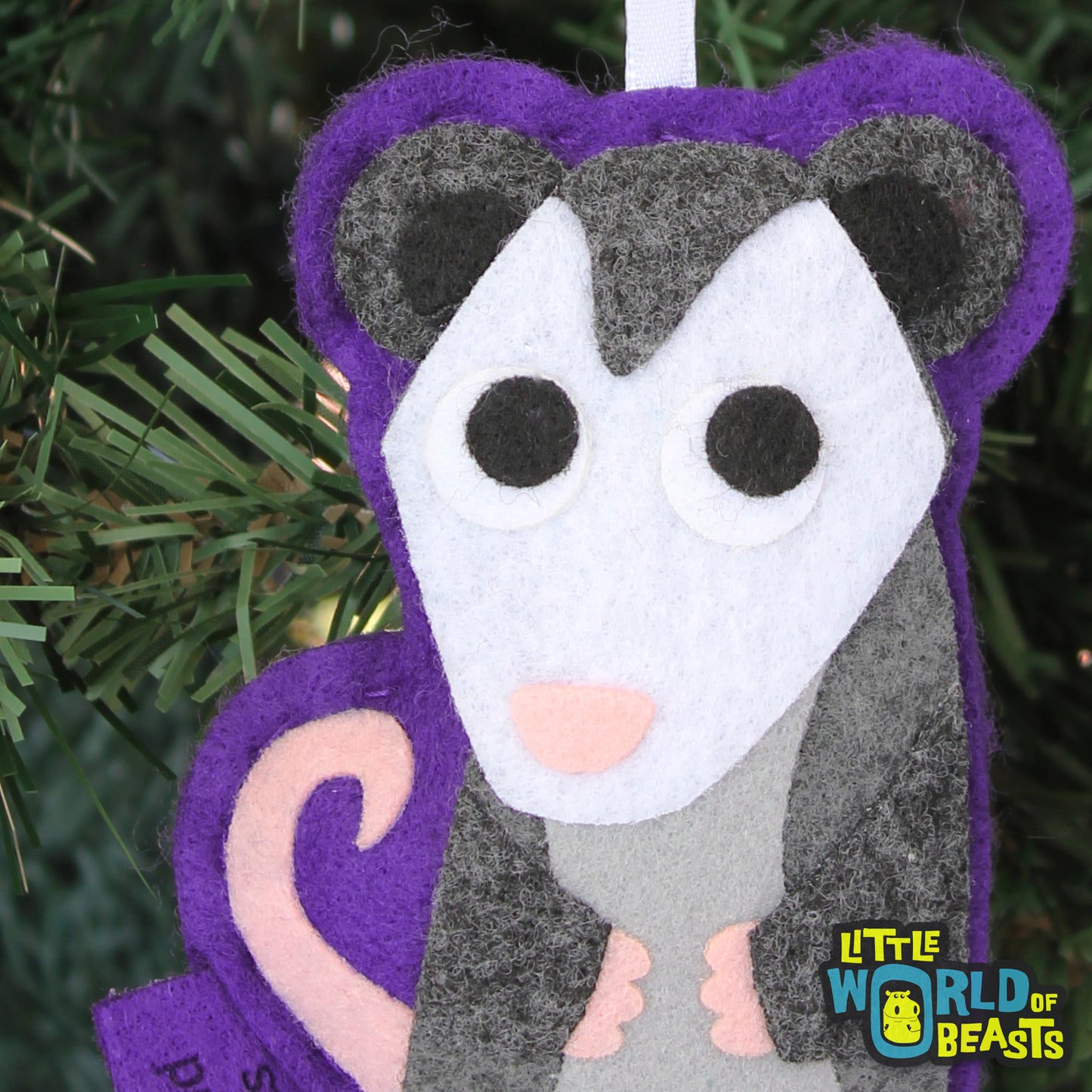 Opossum - Felt Christmas Ornament 