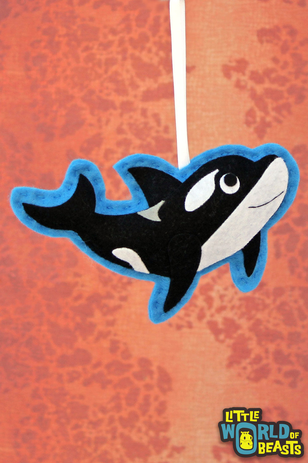 Manny the Orca - Handmade Felt Animal Ornament - Little World of Beasts