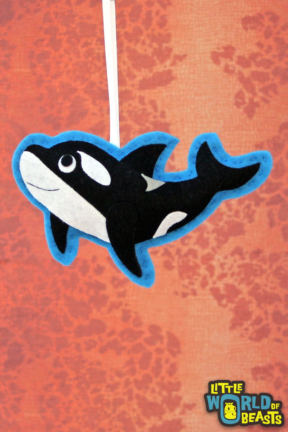 Personalizable Felt Animal Ornament - Orca