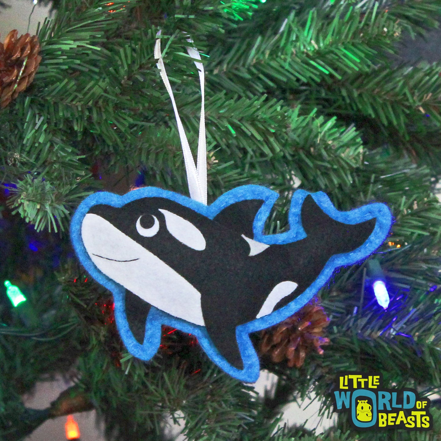 Orca - Killer Whale - Felt Christmas Ornament