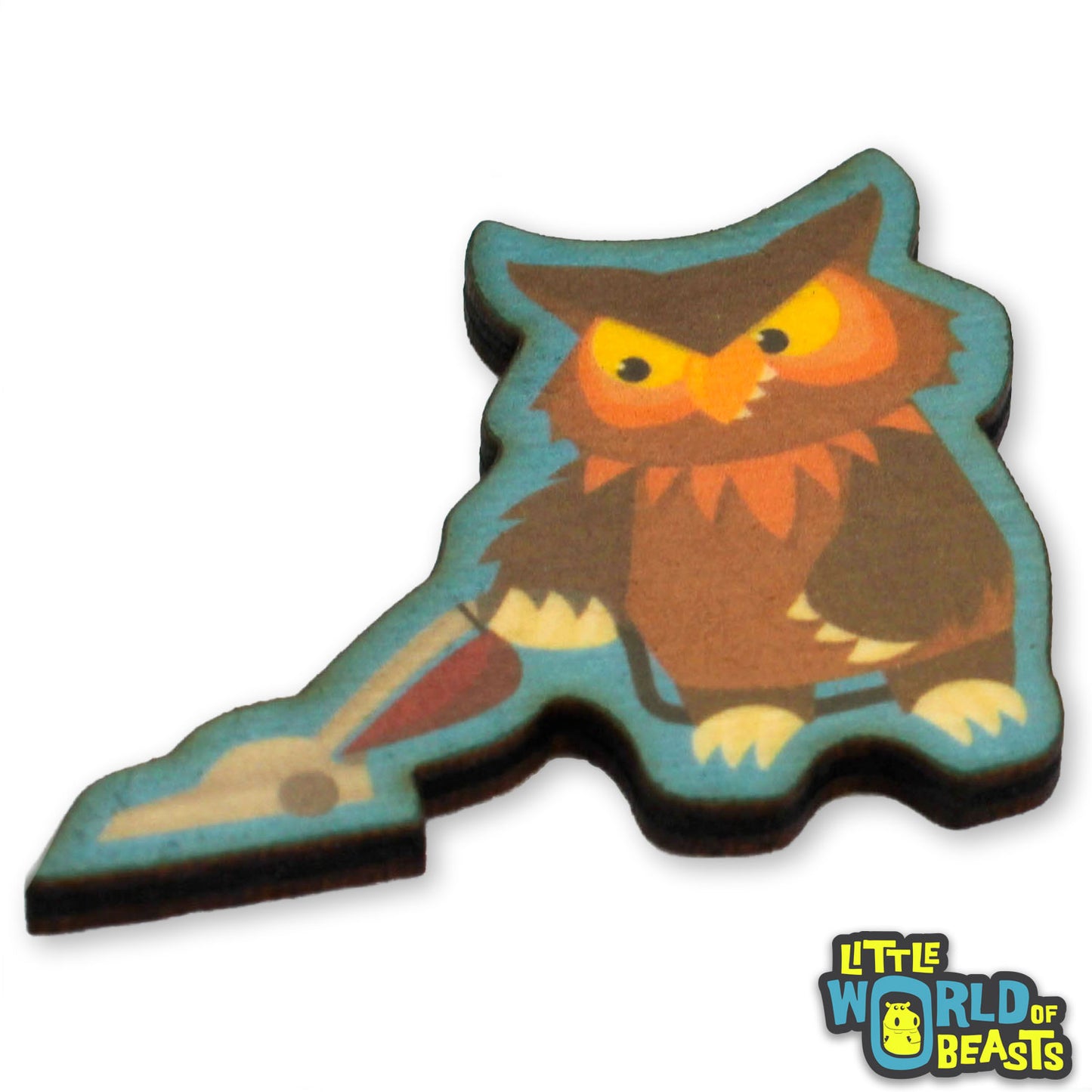 Owlbear Vacuuming - Mundane Monster Wooden Pin