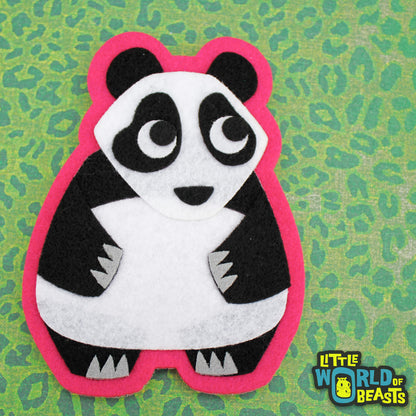 Handmade Felt Patch - Panda