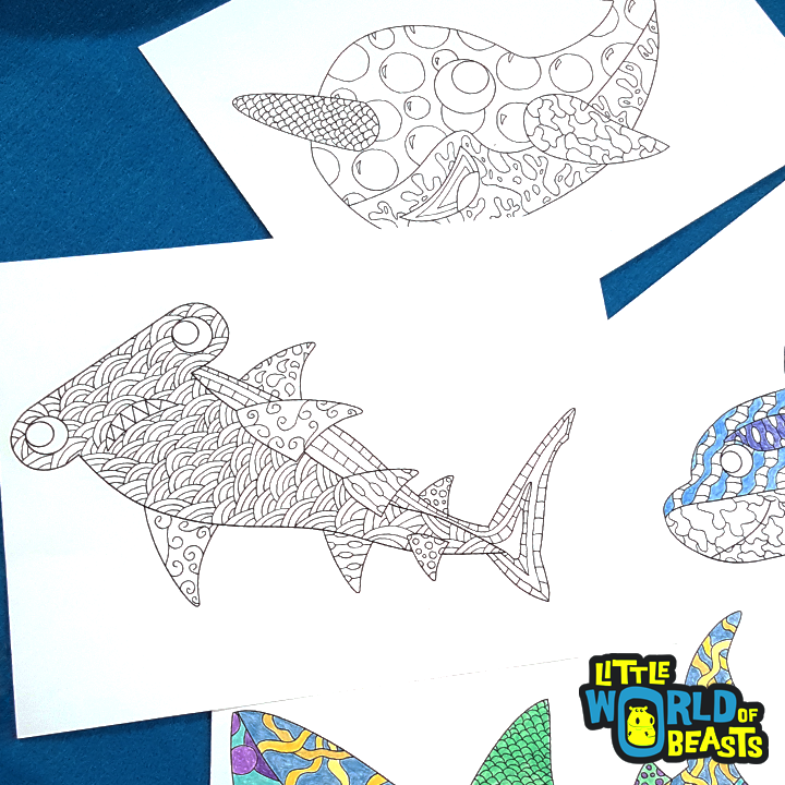 Little World of Beasts Coloring Book Download - Patterned