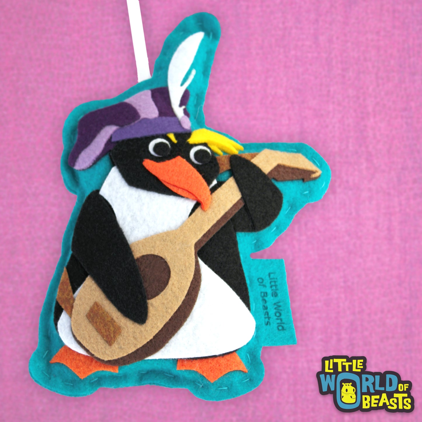 Penguin Bard- Felt D&D Animal Ornament