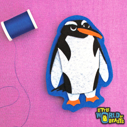 Penguin - Felt Animal - Sew On or Iron On Patch
