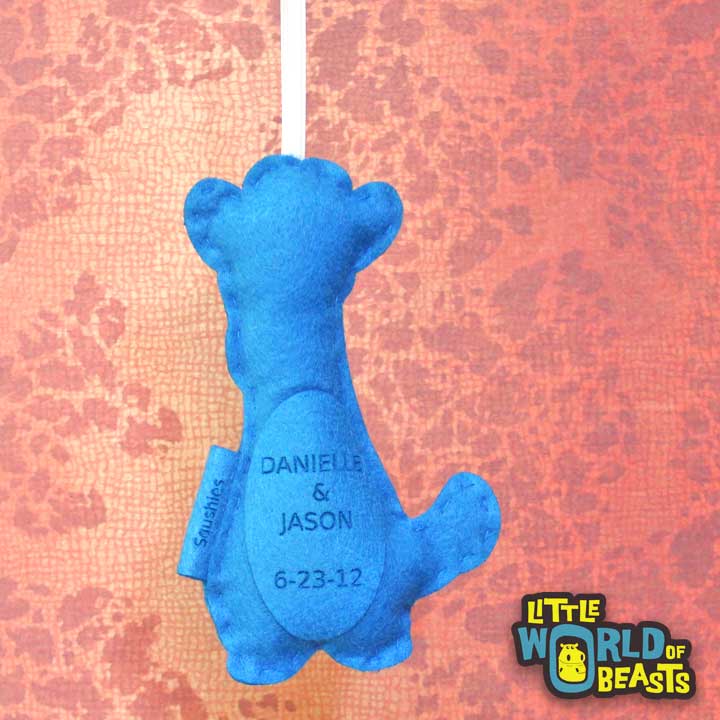 Personalized Felt Animal Ornament Example