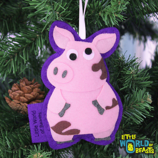 Pig - Felt Animal Ornament