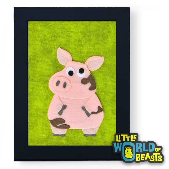 Sir Francis the Pig Framed -Kids Room Decor - Little World of Beasts