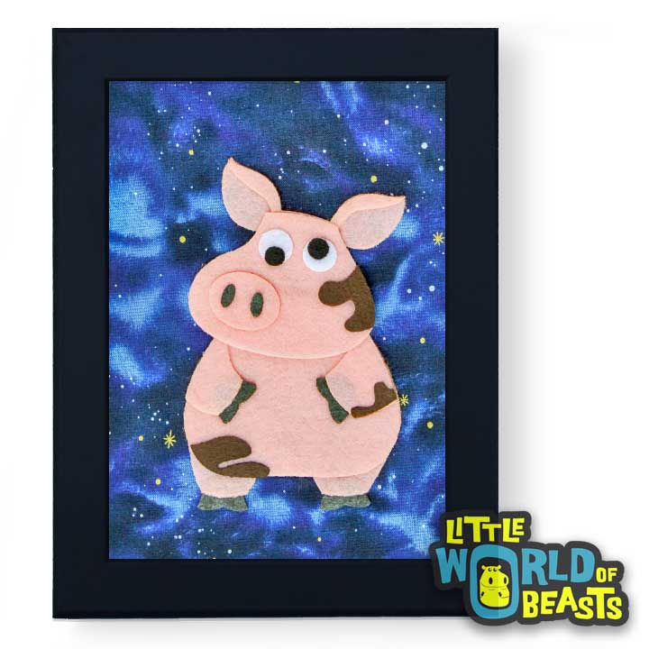 Sir Francis the Pig Framed -Kids Room Decor - Little World of Beasts