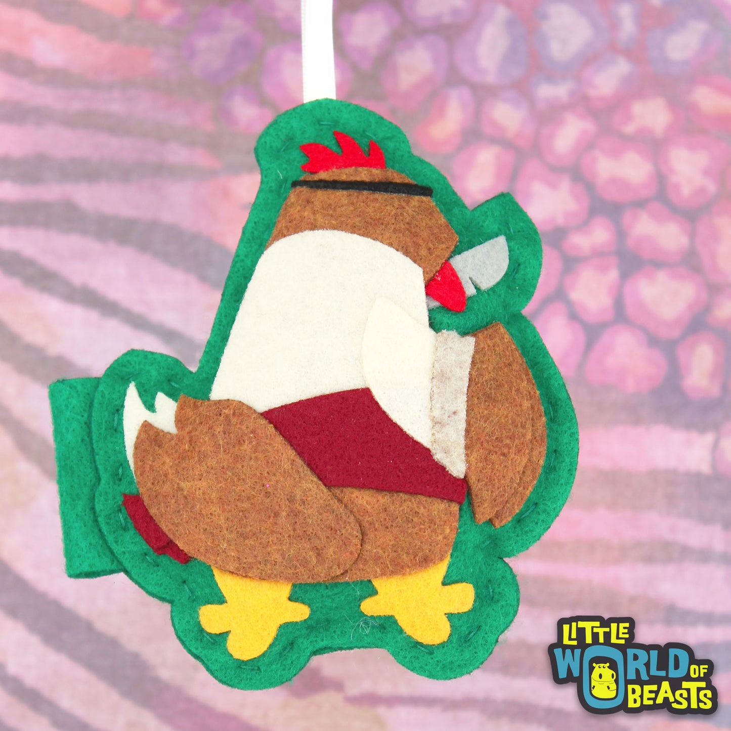 Pirate Chicken - Felt Animal Christmas Ornament