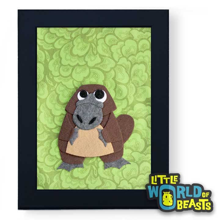 Platypus - Felt Animal Nursery Art - Little World of Beasts 