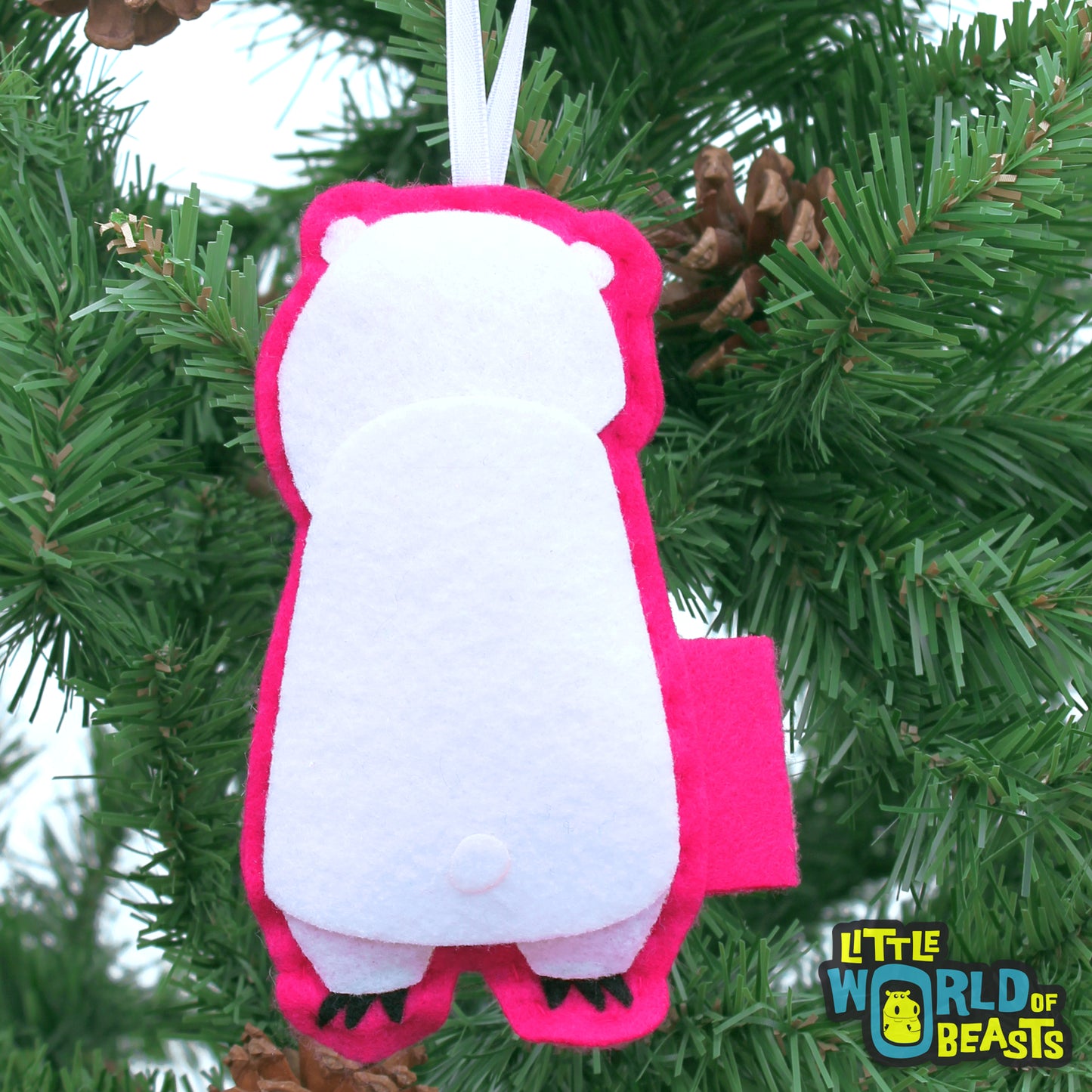 Little World of Beasts- Polar Bear Felt Ornament 