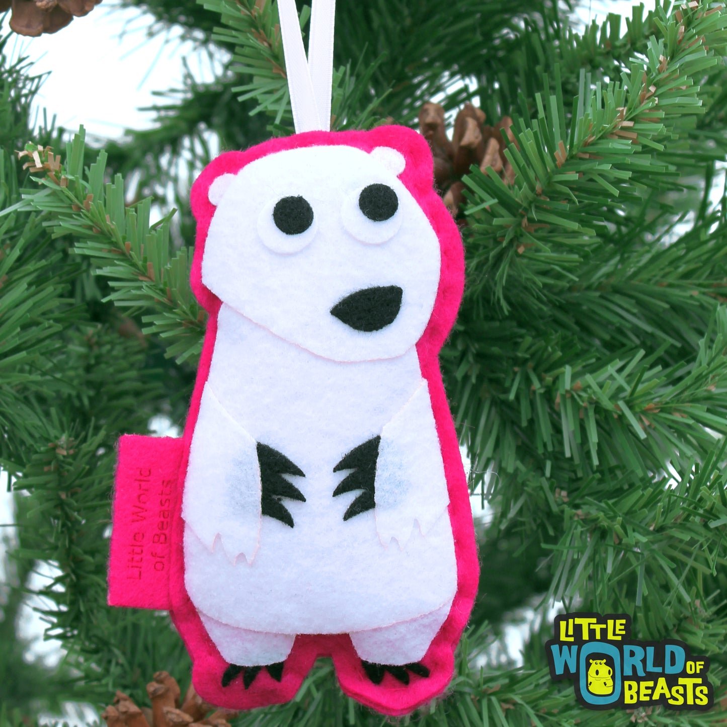 Little World of Beasts- Polar Bear Felt Ornament 