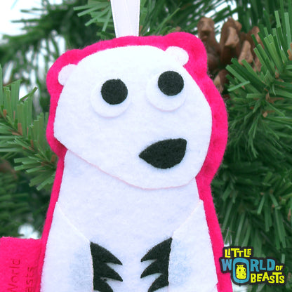 Polar Bear- Felt Christmas Ornament