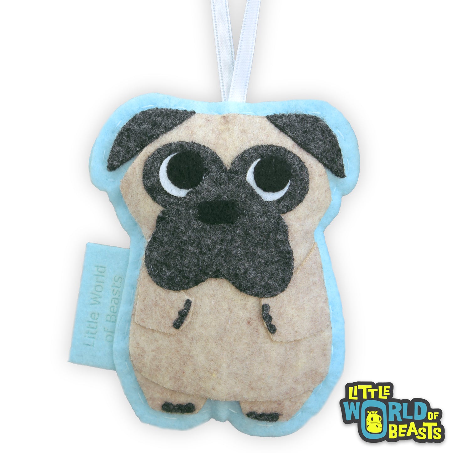 Pug Felt Christmas Ornament - Little World of Beasts