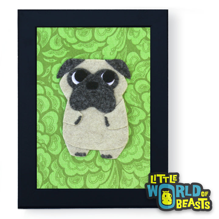 Peaches the Pug Framed