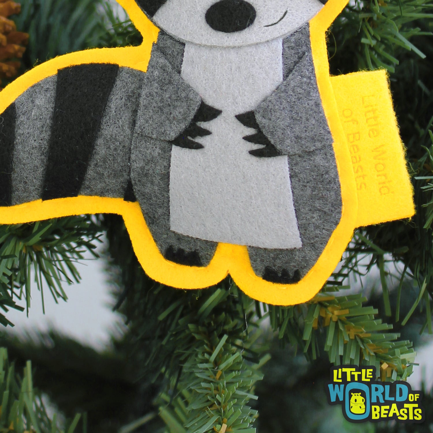 Raccoon - Felt Animal Ornament