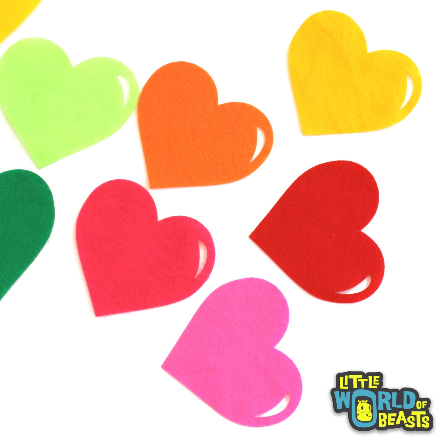Hearts - Rainbow Hearts- Pre-cut Felt Shapes