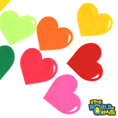 Hearts - Rainbow Hearts- Pre-cut Felt Shapes