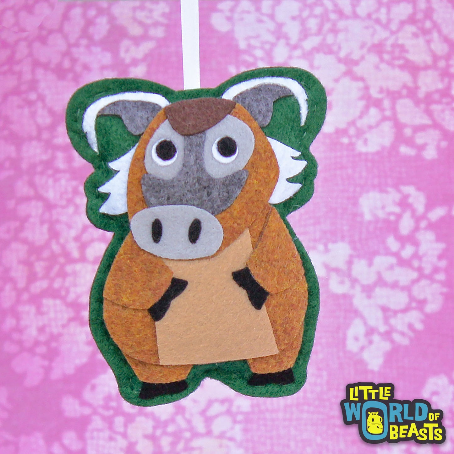 Red River Hog Felt Ornament - Personalizable