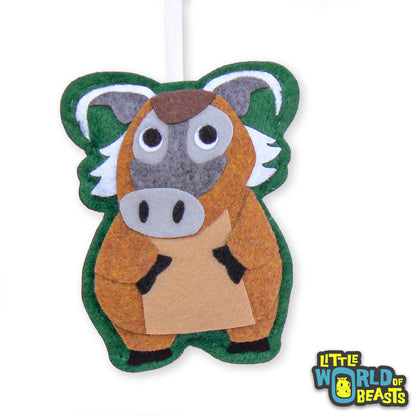 Handmade Felt Animal Ornament with Personalizable Back