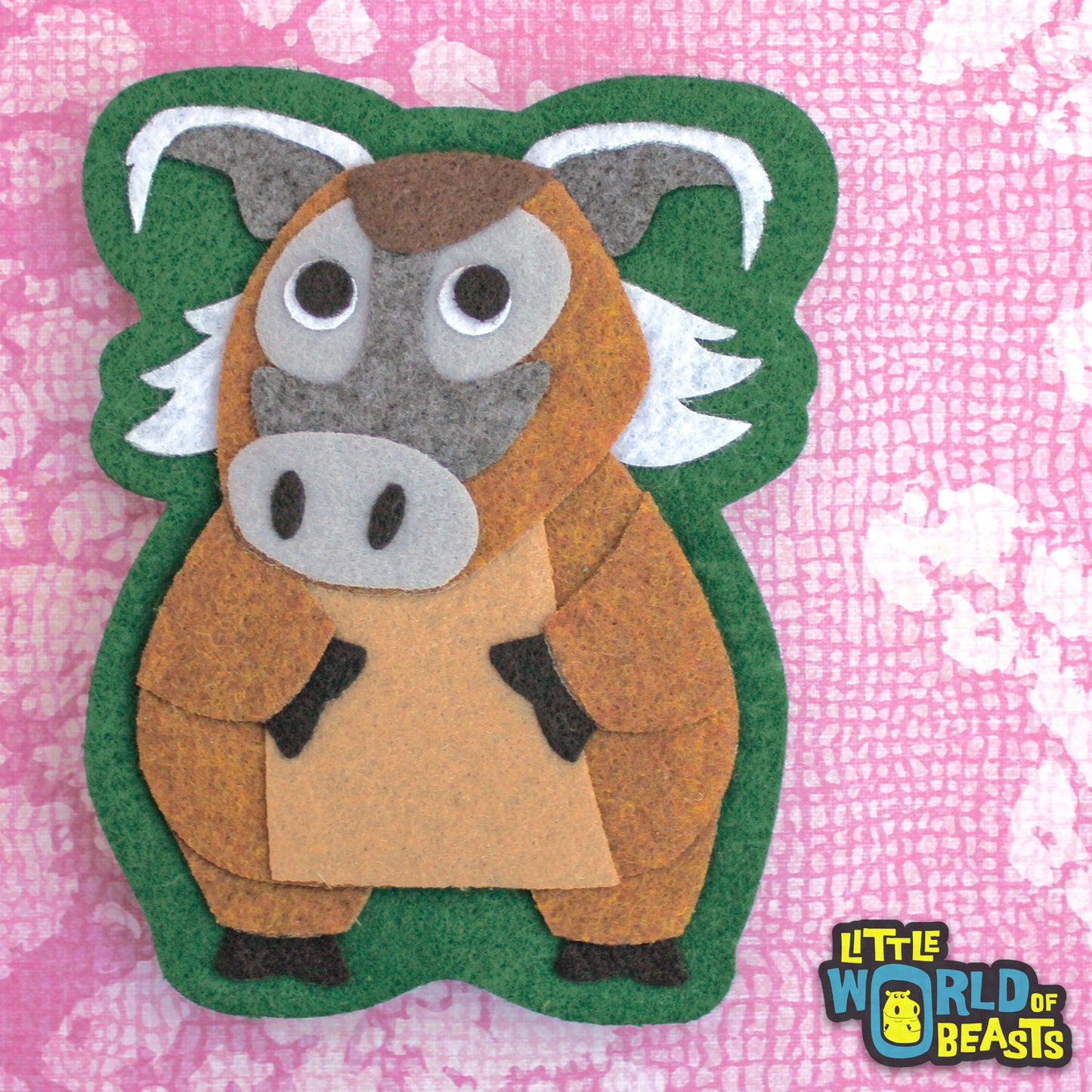 Handmade Felt Patch - Red River Hog - Little World of Beasts