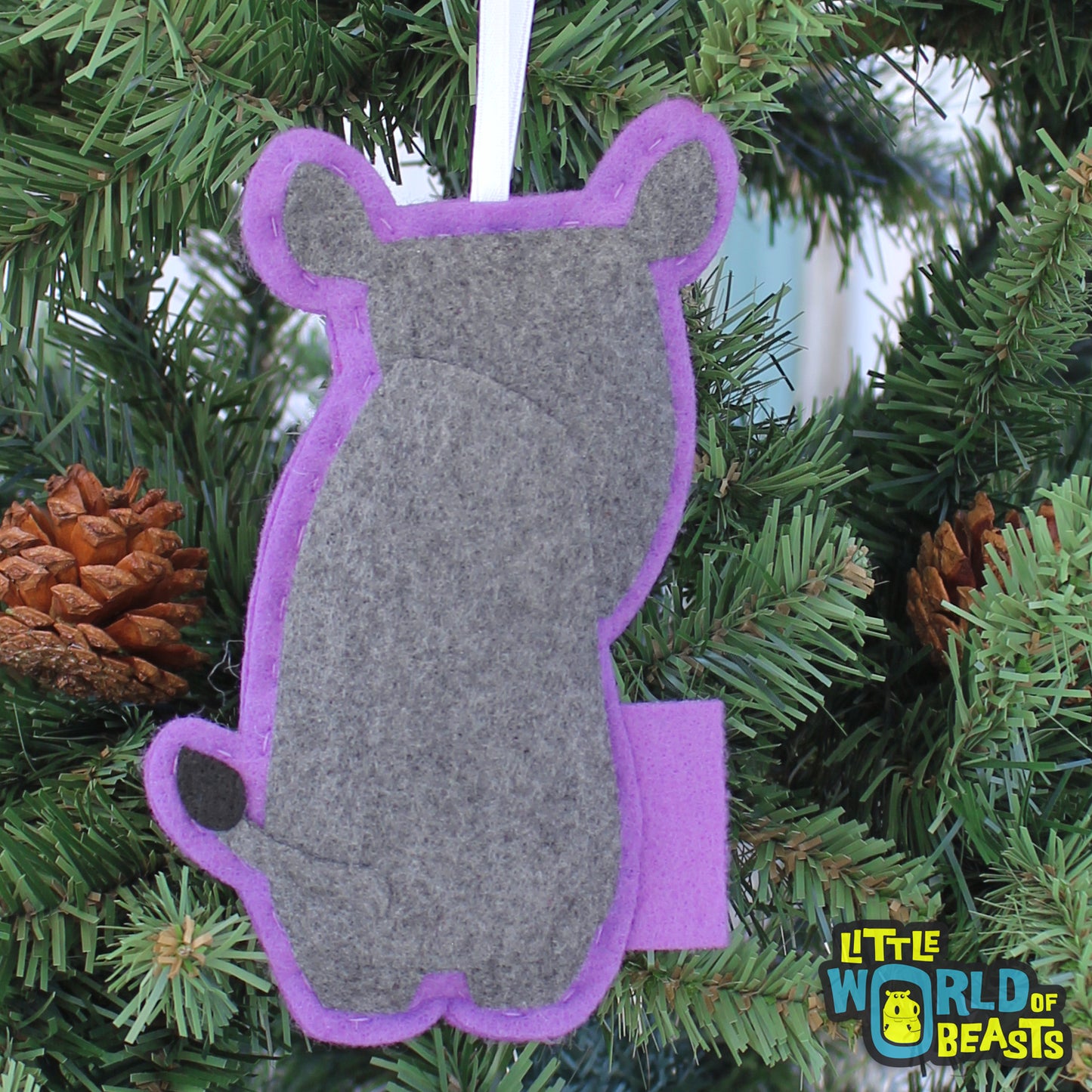 Rhino - Felt Animal Ornament