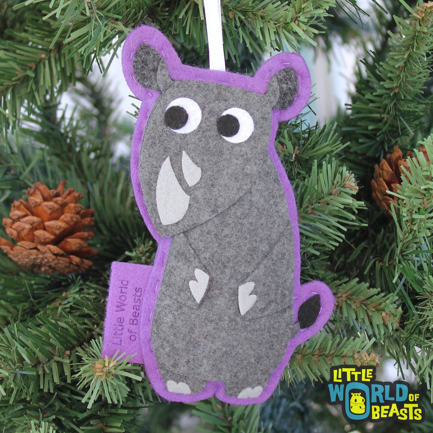 Rhino - Felt Animal Ornament