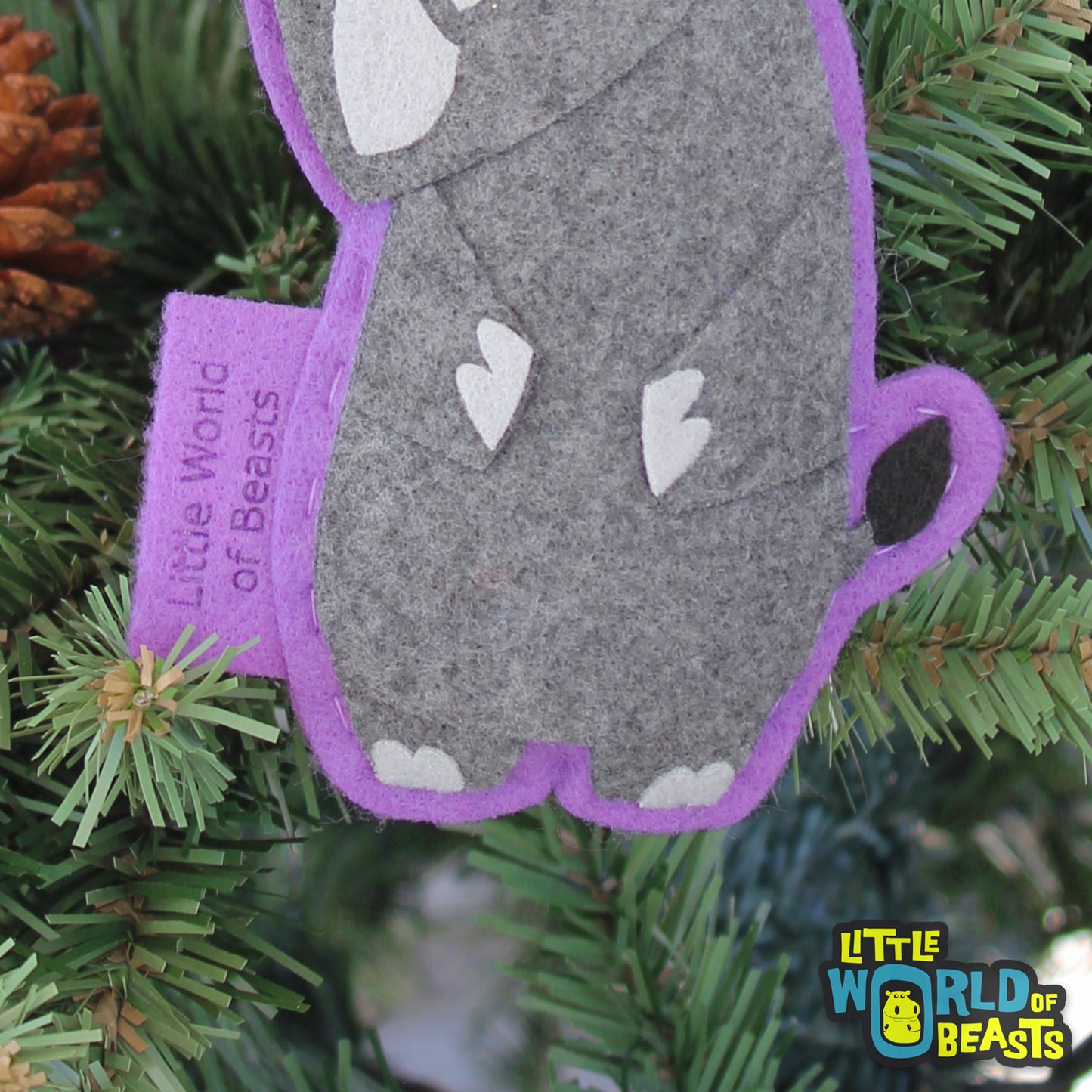 Rhino - Felt Animal Ornament