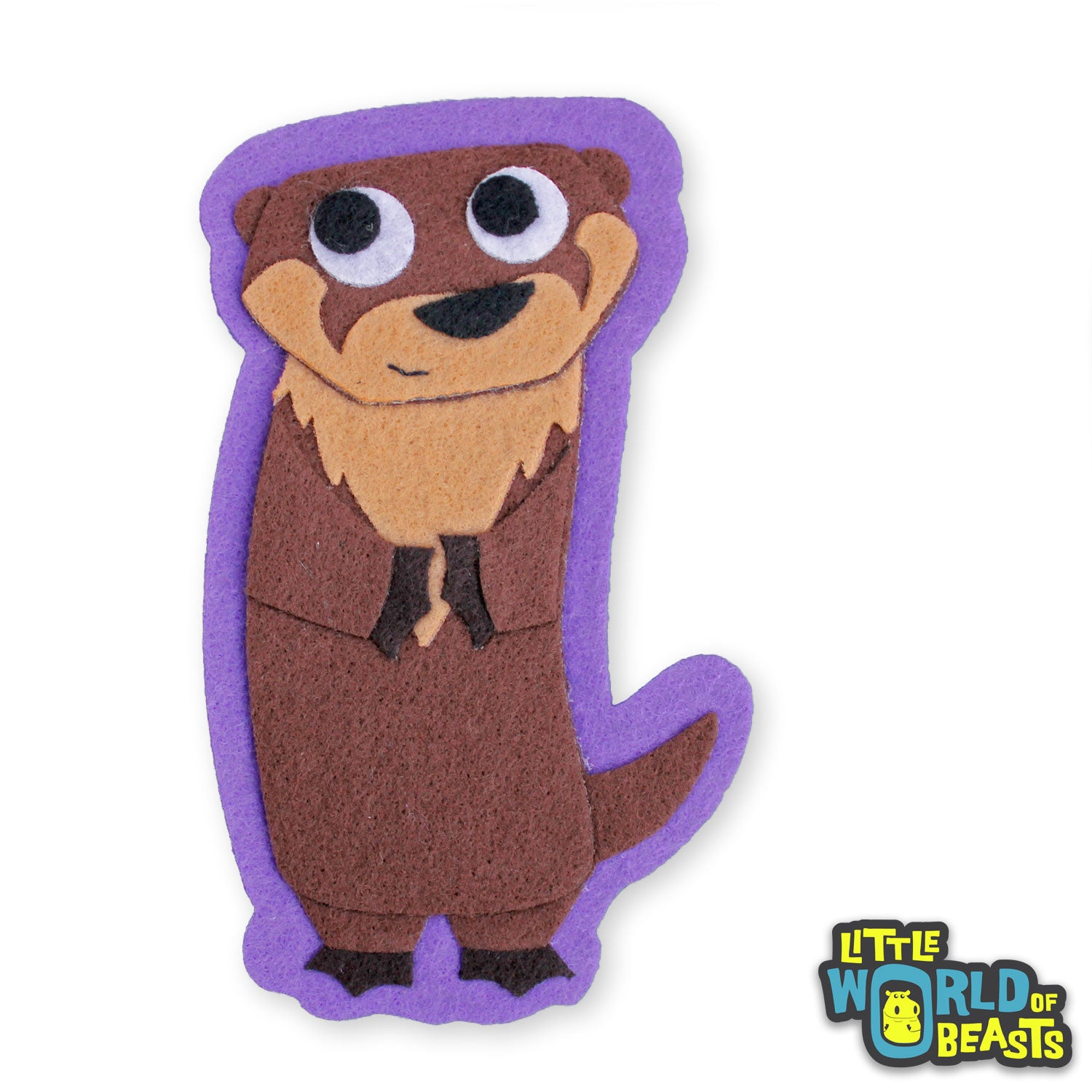 Bastain the River Otter - Felt Animal Applique Patch - Little World of Beasts