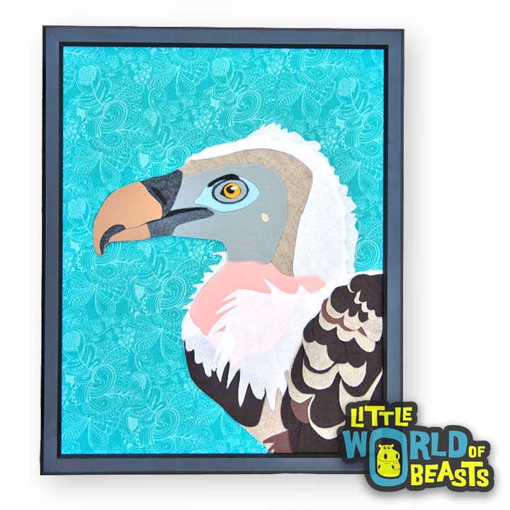 Rueppell's Vulture - Felt Bird Portrait