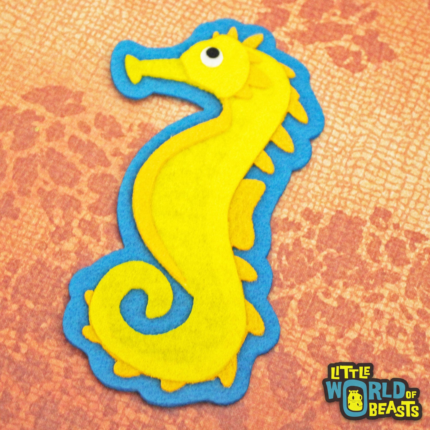 Archibald the Sea Horse Patch - Iron On or Sew On - Little World of Beasts