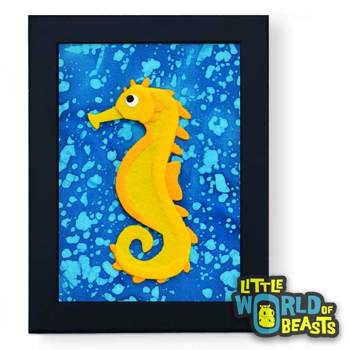 Archibald the Sea Horse Framed - Ocean Animal Kids Room Decor - Little World of Beasts