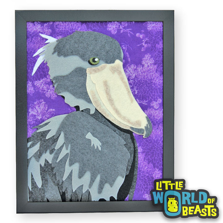 Shoebill - Felt Bird Portrait