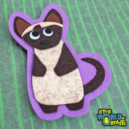 Genevieve the Siamese - Felt Cat Applique Sew On or Iron On Patch -