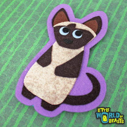 Genevieve the Siamese - Felt Cat Applique Sew On or Iron On Patch -