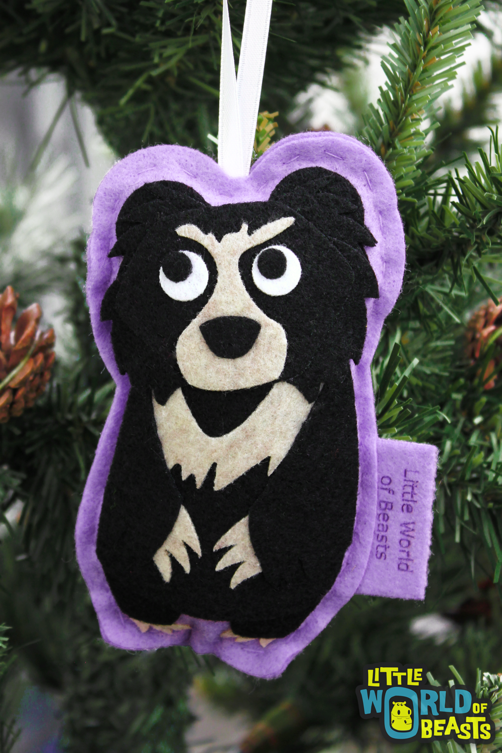 Sloth Bear - Felt Animal Ornament