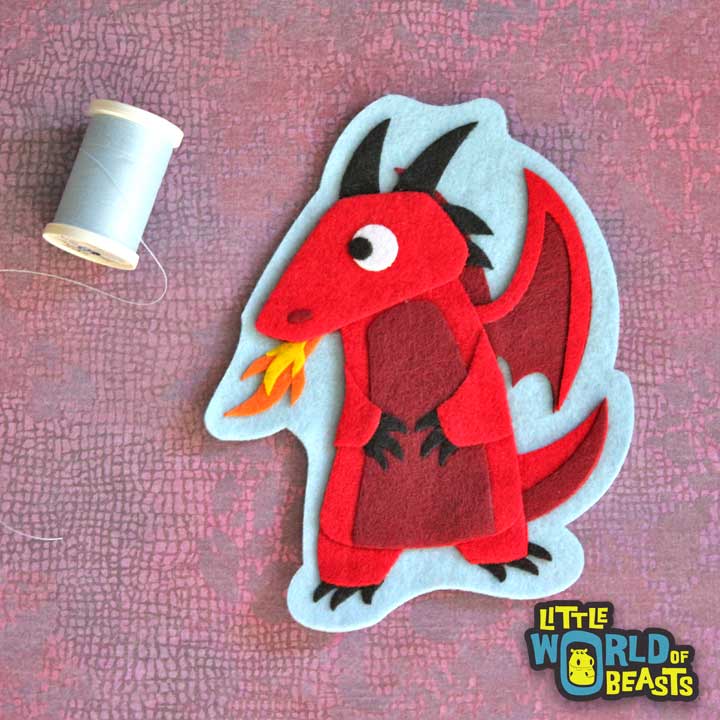 Red Dragon - Patch - Iron on or Sew on 
