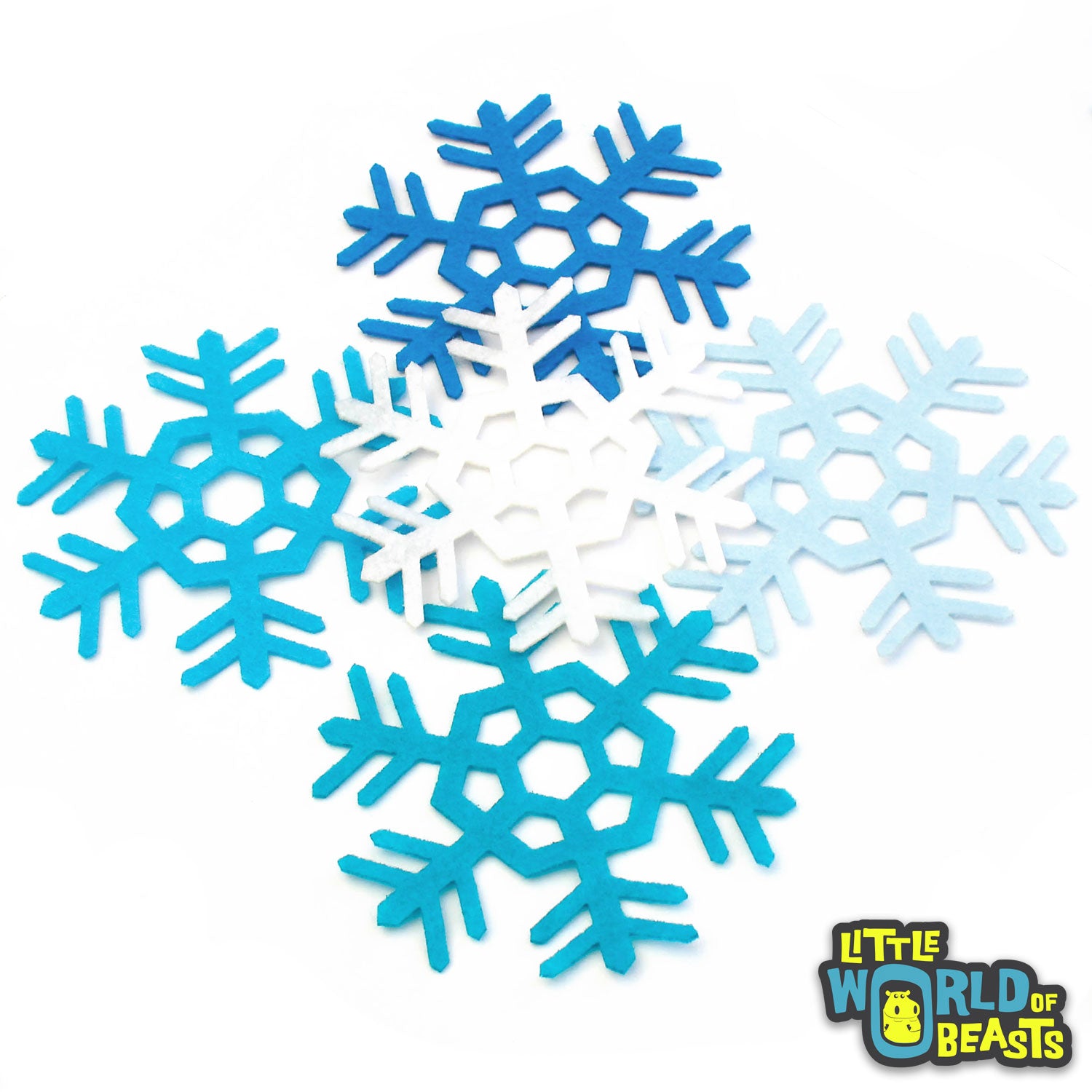 Felt Snowflake Shapes Blue & White
