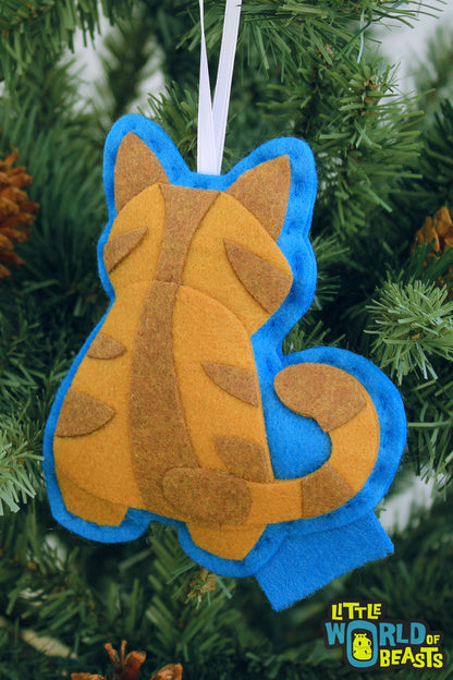 Cat Christmas Ornament - Orange Tabby - Felt