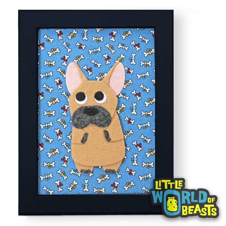 Pippa the French Bulldog - Framed Felt Dog Art