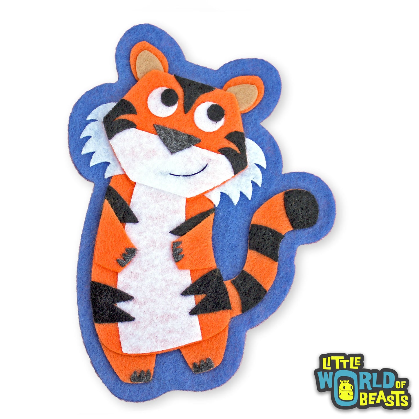 Kiki the Tiger - Sew On or Iron on Felt Animal Patch  - Little World of Beasts