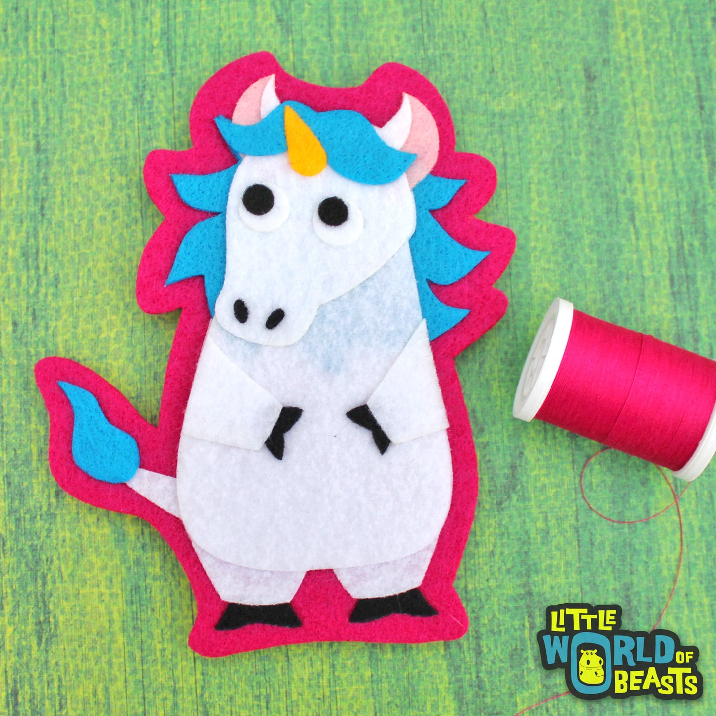 Charlemagne the Unicorn Patch - Iron On or Sew On Applique - Little World of Beasts