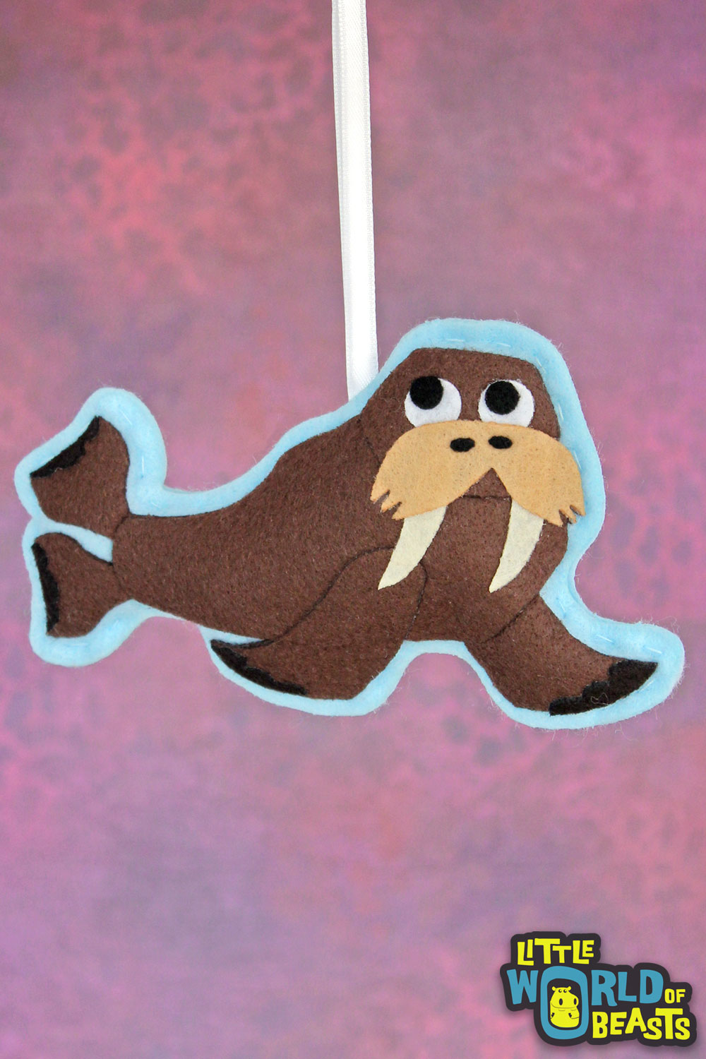 Walrus Christmas Ornament with Personalizable Back