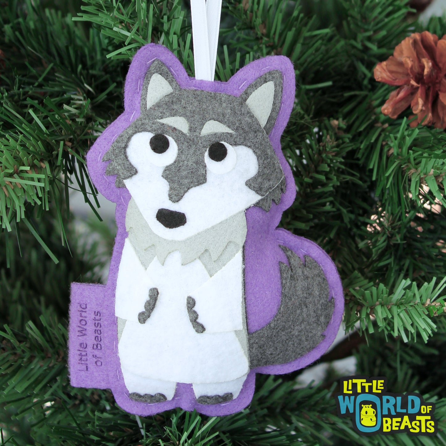 Wolf -Felt Animal Ornament